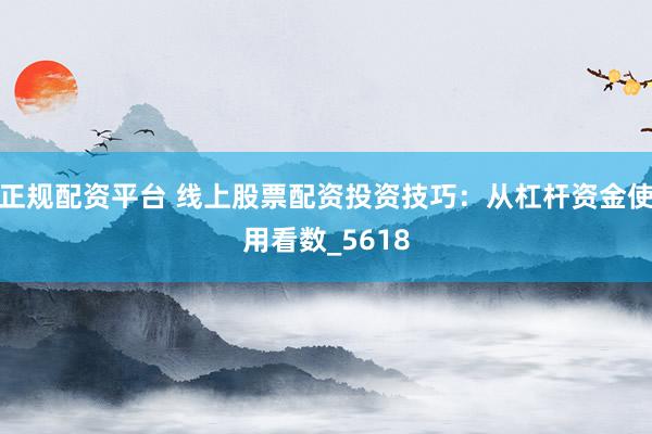 正规配资平台 线上股票配资投资技巧：从杠杆资金使用看数_5618