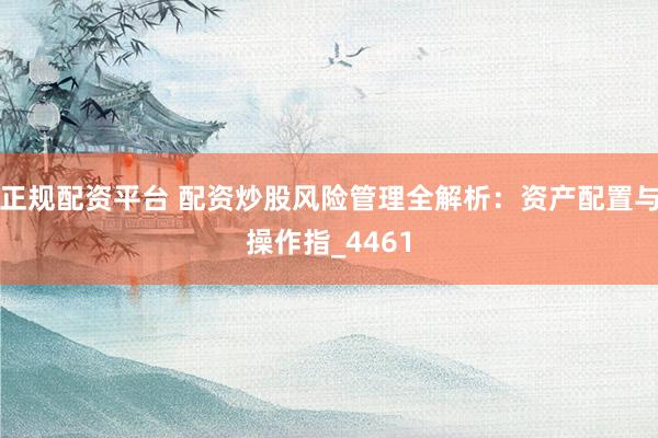 正规配资平台 配资炒股风险管理全解析：资产配置与操作指_4461