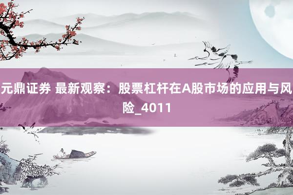 元鼎证券 最新观察：股票杠杆在A股市场的应用与风险_4011