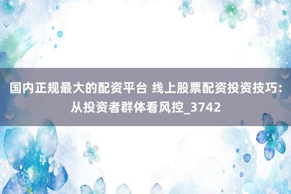 国内正规最大的配资平台 线上股票配资投资技巧：从投资者群体看风控_3742