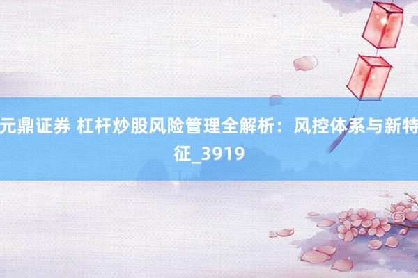 元鼎证券 杠杆炒股风险管理全解析：风控体系与新特征_3919