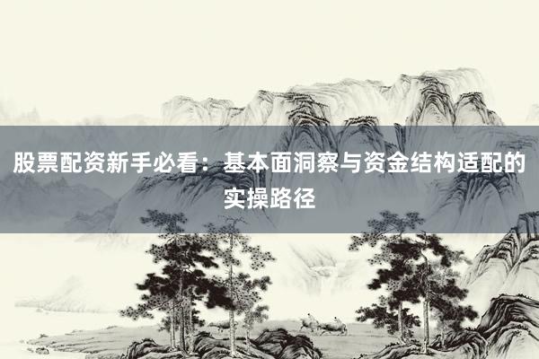 股票配资新手必看：基本面洞察与资金结构适配的实操路径