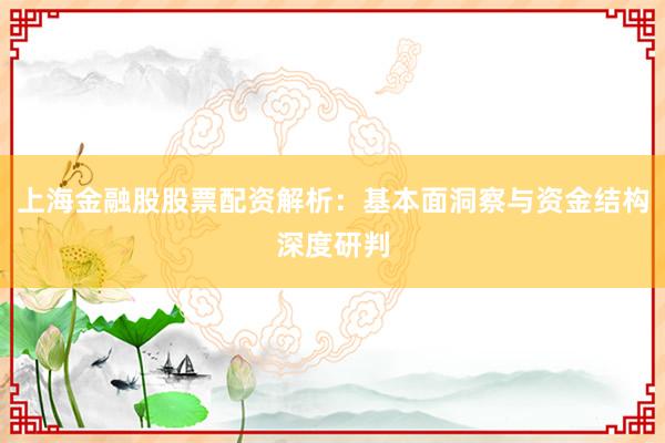 上海金融股股票配资解析:基本面洞察与资金结构深度研判