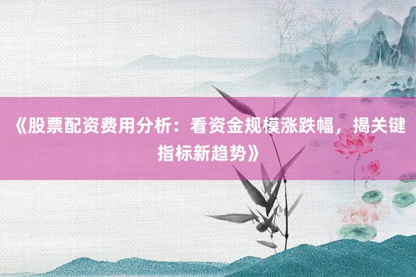 《股票配资费用分析：看资金规模涨跌幅，揭关键指标新趋势》