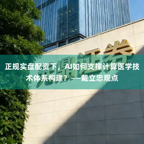正规实盘配资下，AI如何支撑计算医学技术体系构建？——戴立忠观点