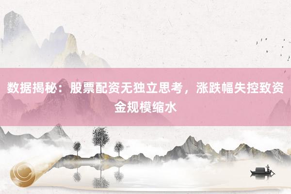 数据揭秘:股票配资无独立思考,涨跌幅失控致资金规模缩水
