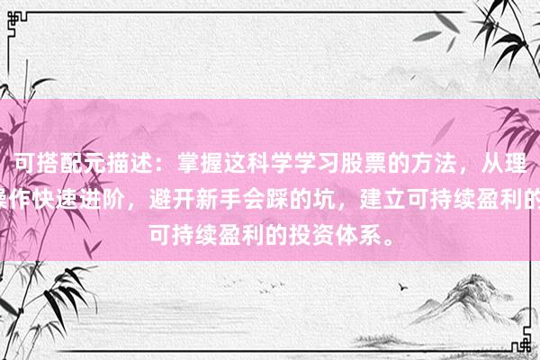 可搭配元描述：掌握这科学学习股票的方法，从理论到实盘操作快速进阶，避开新手会踩的坑，建立可持续盈利的投资体系。